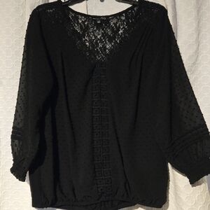 RXB Black Textured Women's Blouse